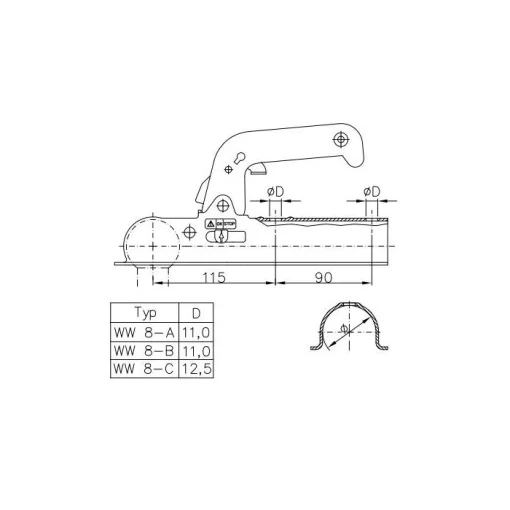 Kogelkoppeling Winterhoff WW-8C rond 70mm