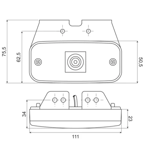 WAS markeringslamp W46 rood LED 12/24V