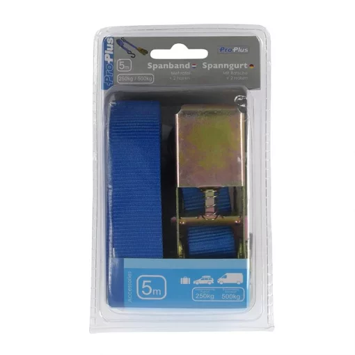 Spanband met ratel en 2 haken 5 meter