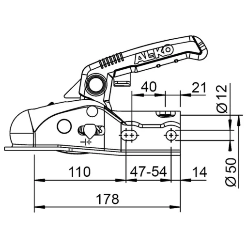 Kogelkoppeling Al-Ko AK-161 rond 35-50mm