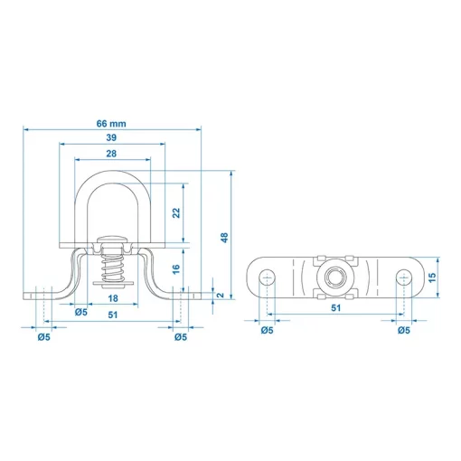 Zeiloog rond met veer 27mm