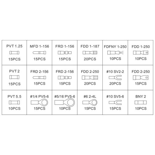 Kabelschoenen ass. 260 delig