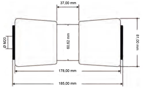 Kielrol zwart 185mm x 81mm M21