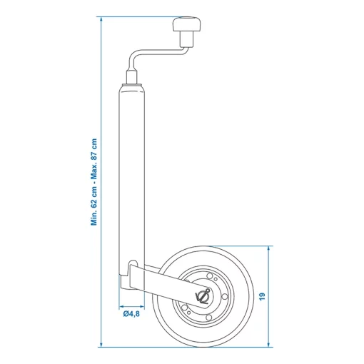 Neuswiel 48mm velg metaal met rubberband 200x50mm
