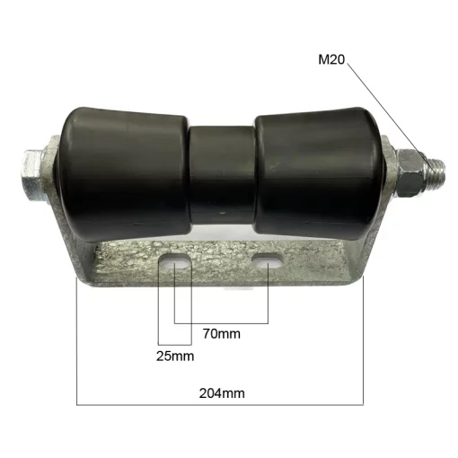 Kielrol op u-steun 185mm