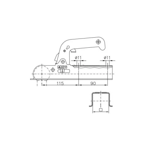 Kogelkoppeling Winterhoff WW-8H vierkant 70mm