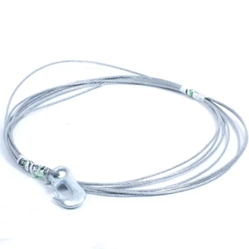 Staaldraad voor lier, 4 mm met haak 10 meter